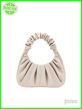 Vegan Leather Ruched Hobo Handbag Magnet Closure